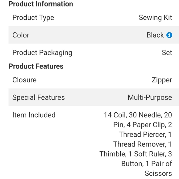 77pcs Deluxe Sewing Kit With Black Case - Picture 5 of 5